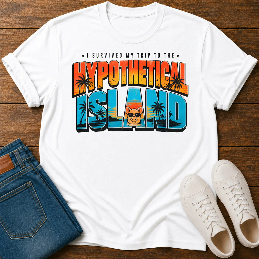 I Survived The Hypothetical Island Vegan T-Shirt