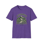 A heather purple short-sleeve t-shirt with a vintage-style green graphic on the chest reading 'ALTERNATIVE PATHWAYS CLUB' around a mountain and forest illustration, shown on a plain white background.