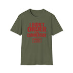 Green t-shirt with text 'I didn't order the commentary'