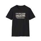 Black t-shirt with text 'im not morally superior you said that not me'