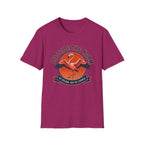 Bright Pink T-shirt with Flamingo design and text 'outside the norm. by design not by chance