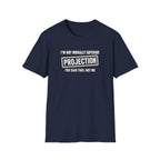 Navy Blue t-shirt with text 'im not morally superior you said that not me'