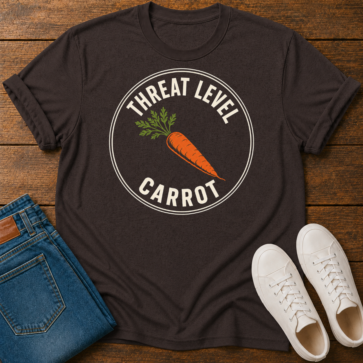 Threat Level Carrot T-Shirt May Contain Vitamins