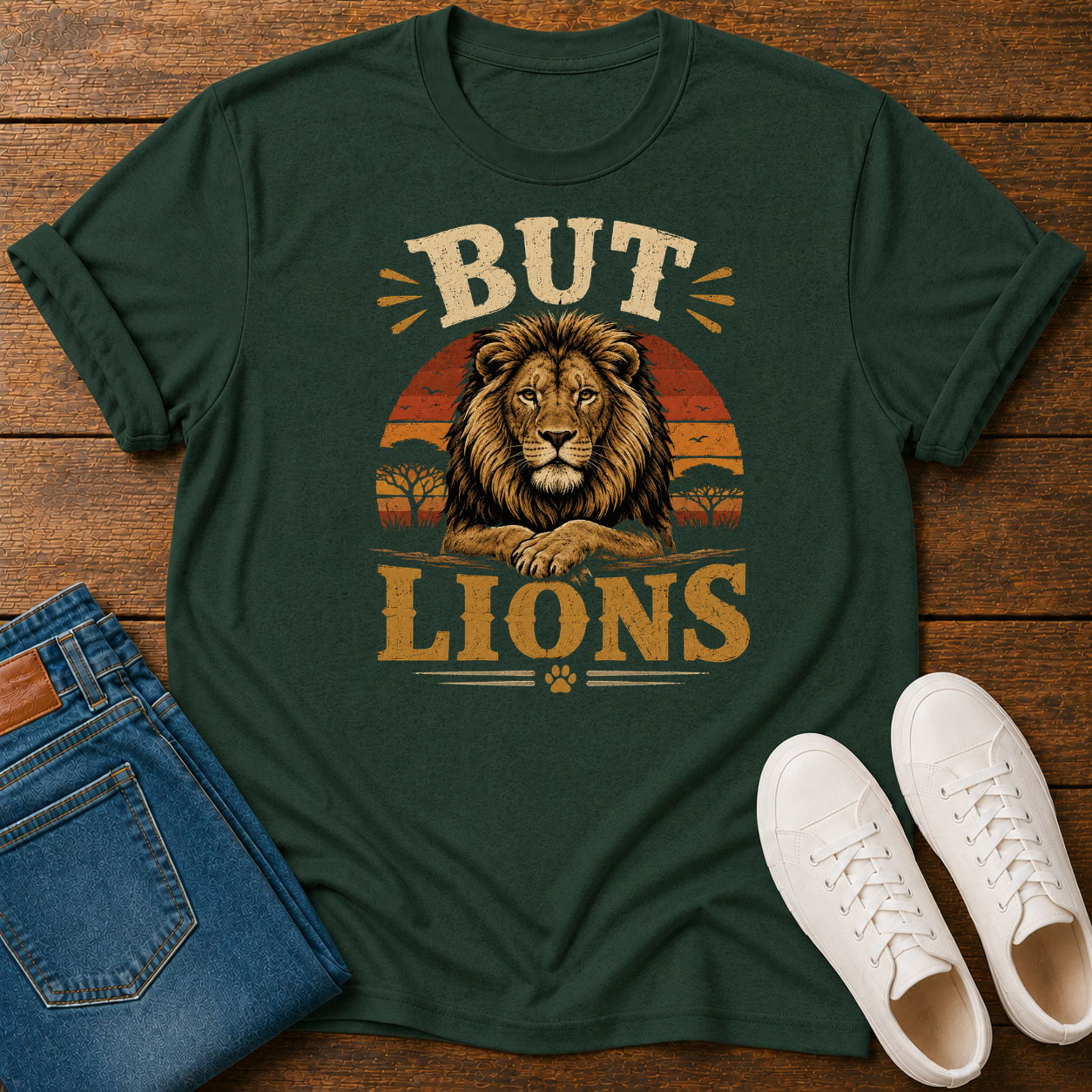 But Lions Safari Sunset T-Shirt