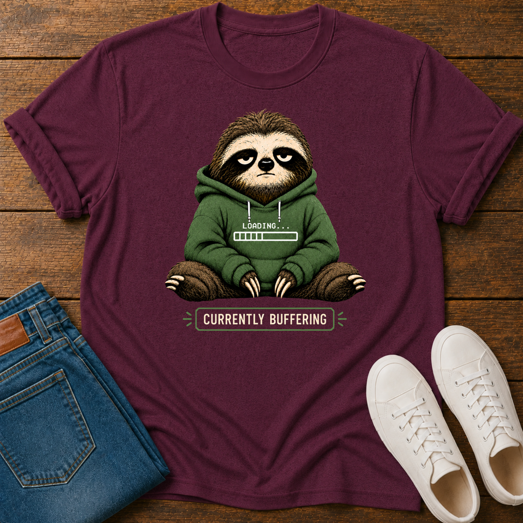 Currently Buffering Sloth T-Shirt